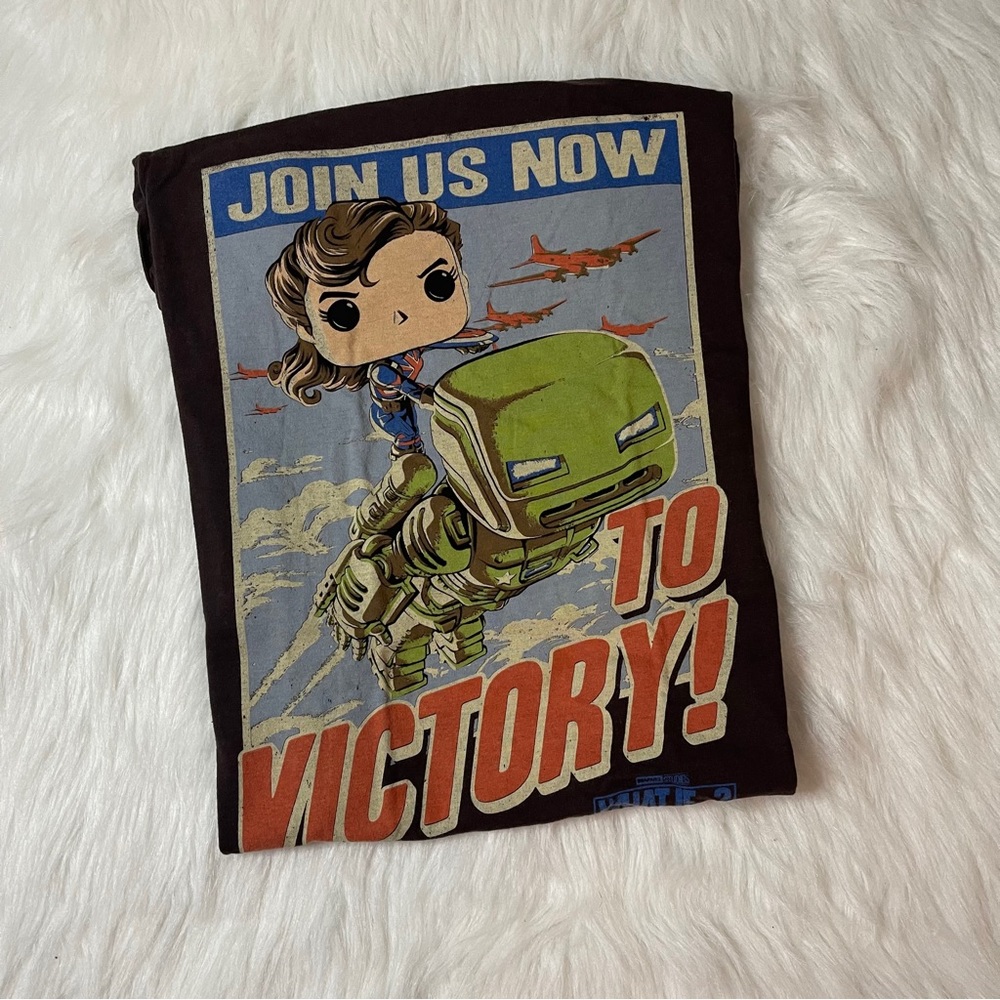 Funko Pop Tees Marvel What If? Join Us Now To Victory Brown Tshirt